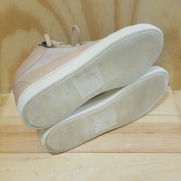Giuseppe Zanotti Kriss Leather Hi Top Sneakers Size 7 1/2 38 EU - Preowned - Picture 8 of 9